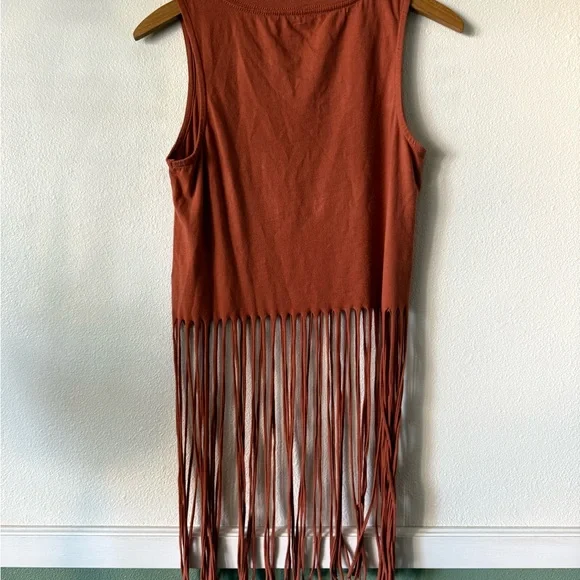 Idyllwind Rust Tank Top with Fringe - Picture 4 of 4